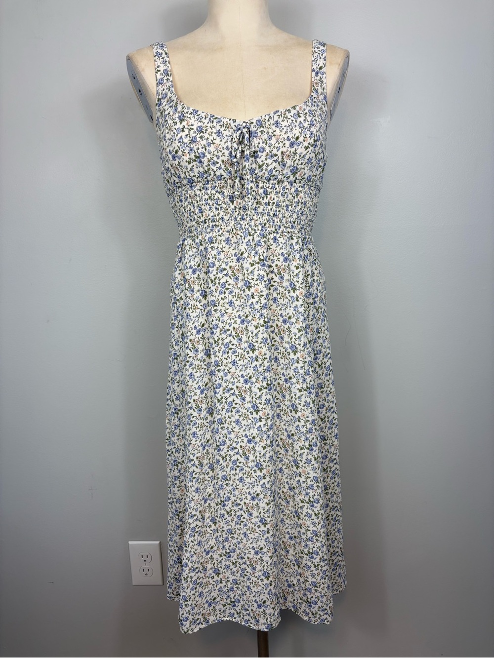 Reformation Floral Midi Dress Sz 0 Smocked‎ Waist Cottagecore